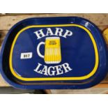 Three Harp Lager drinks' trays.