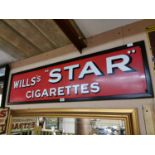 Will's Star Cigarettes enamel advertising sign.