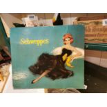 Schweppes advertising showcard