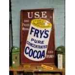 19th C. Fry's Cocoa framed advertising enamel sign.