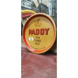 Paddy Whiskey advertising tray.