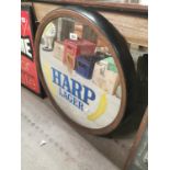 Harp Lager advertising mirror.