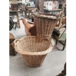 Two wicker baskets.