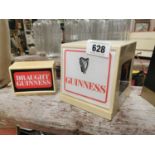 Rare half pint Guinness counter light up box and Draught Guinness light up box. .