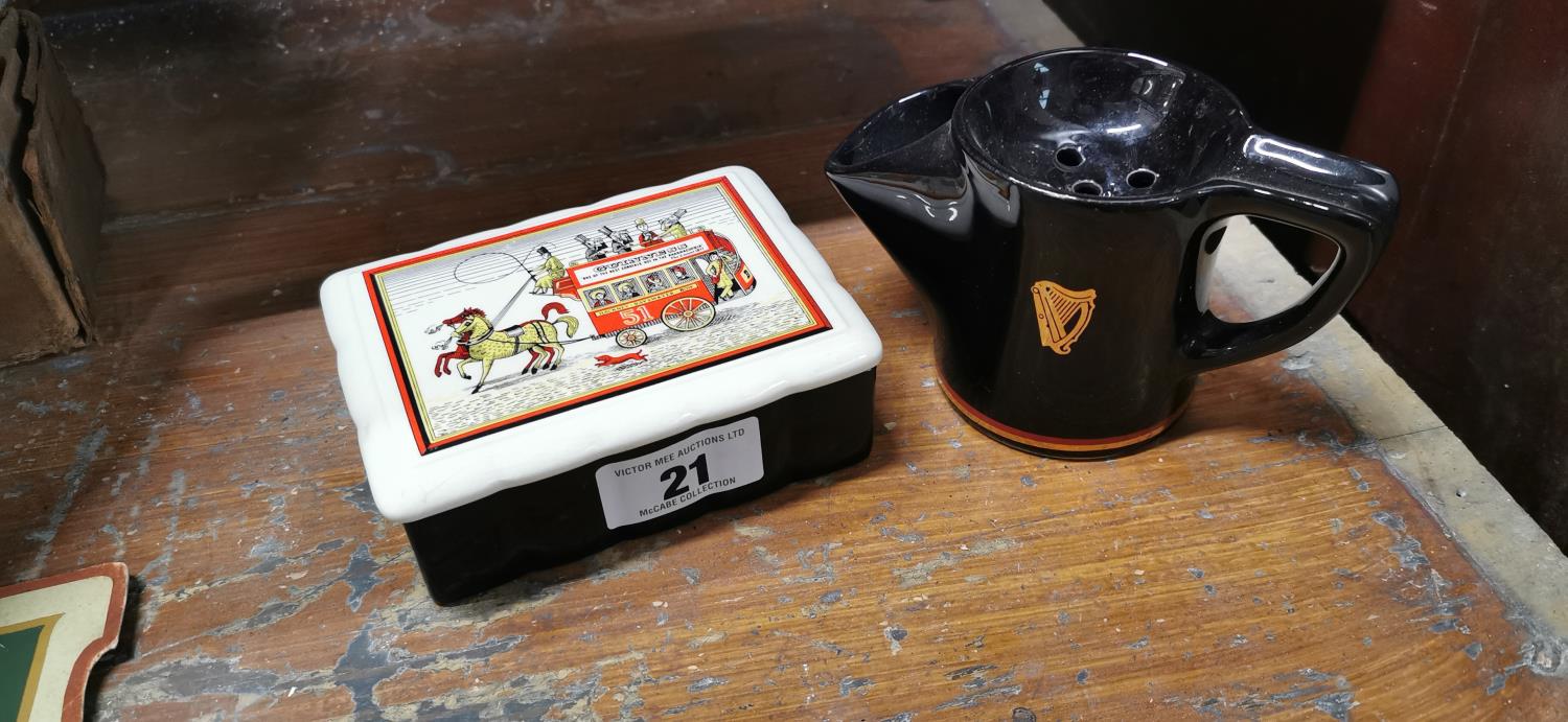 Guinness ceramic shaving mug and Guinness ceramic trinket box Wade England.