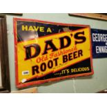 Dad's Root Beer advertising sign.