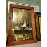 Dewar's White Label Whiskey advertising mirror.