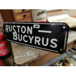 Ruston - Bucyrus enamel advertising sign.