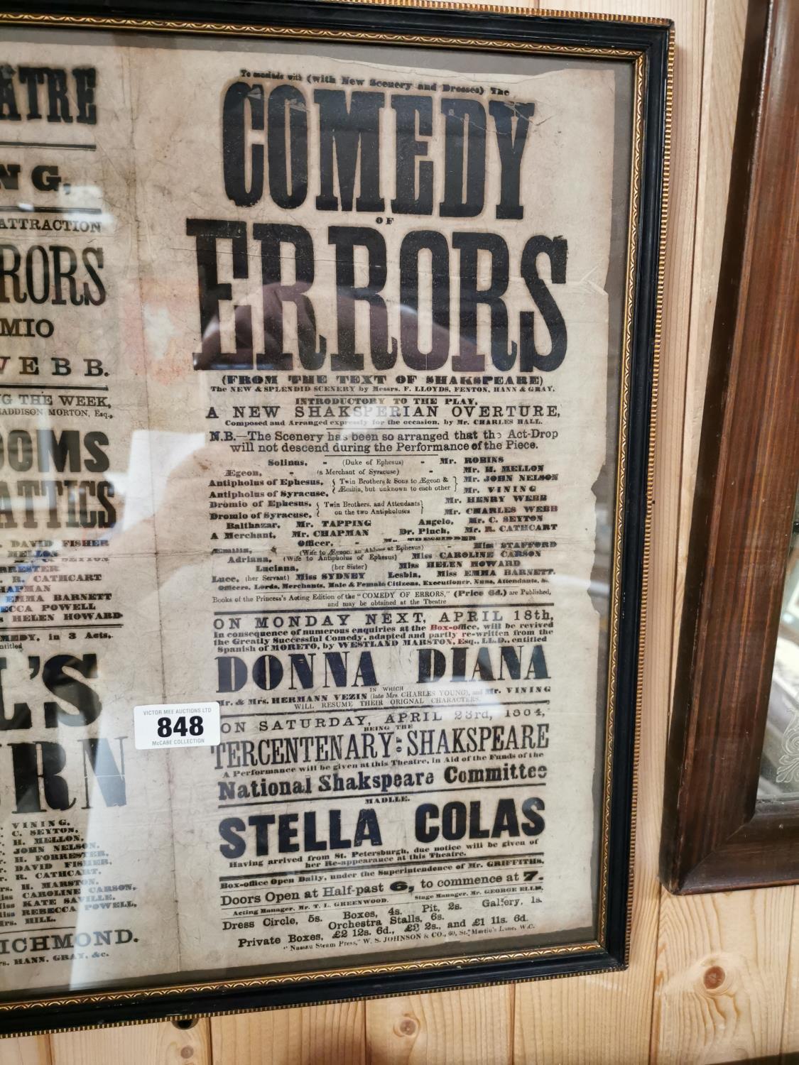 Comedy of Errors framed advertising print. - Image 3 of 3