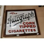 Will's Autograph Cork Tipped enamel advertising sign.