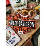 Harley - Davidson enamel advertising sign.