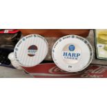 Two Harp Lager tinplate drink's trays