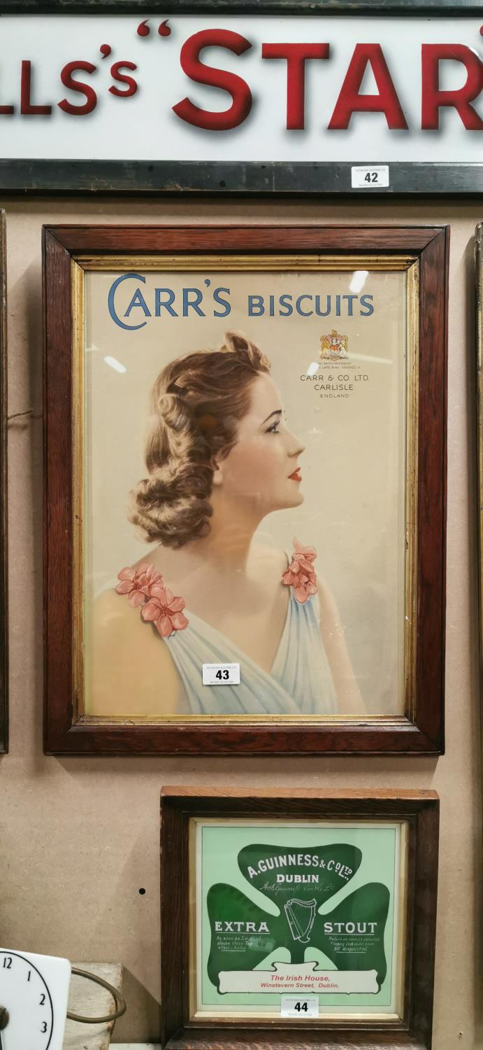 Rare Carr's Biscuits advertising showcard.