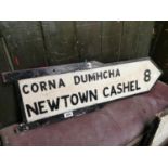 Newtown Cashel finger post sign.