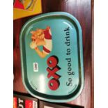 Oxo tinplate advertising tray.