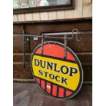 Dunlop Stock Double Sided Enamel Sign