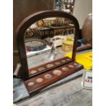 Bisquits Old Liquer Brandy mahogany counter advertising stand.