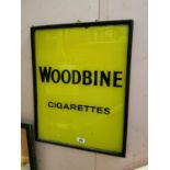 Will's Woodbine glass advertising sign.