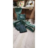 Five vintage Aer Lingus stewardess's bags and two scarfs.