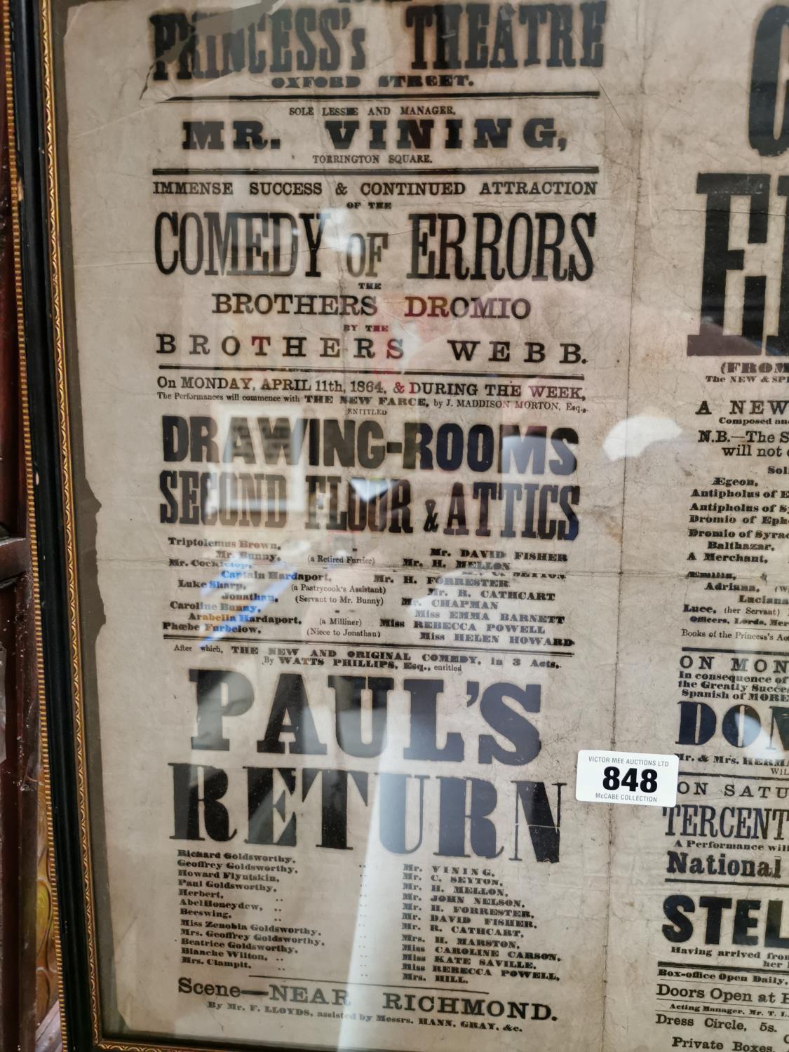 Comedy of Errors framed advertising print. - Image 2 of 3