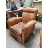 1930's leather upholstered club chair.