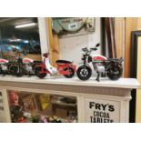 Collection of model motorcycles.