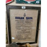 Rogan Brothers Shoe Manufacturers framed advertising print.