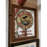 Player's Navy Cut Tobacco advertising mirror.