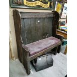 Painted pine pub settle bench.