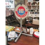Vintage HB Ice Cream shop sign.