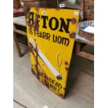 Afton Is Fearr Liom enamel advertising sign.