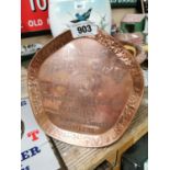 Teacher's copper advertising change tray.