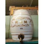 19th. C. ceramic RUM dispenser.