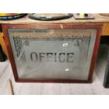 Etched glass Office panel.