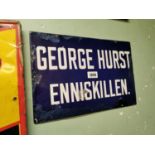 George Hurst enamel advertising sign.