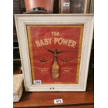 Baby Power Whiskey advertising print.