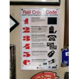 Rail Cross Code alloy advertising sign.