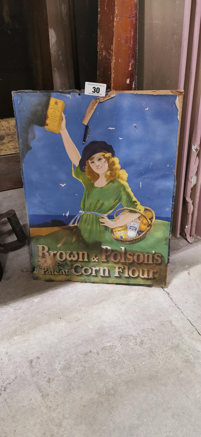 Brown and Polson's Patent Corn Flour Cardboard Advertisement.