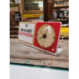 Draught Guinness Perspex advertising clock.