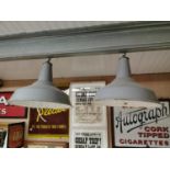Set of four 1940's Industrial lamp shades.