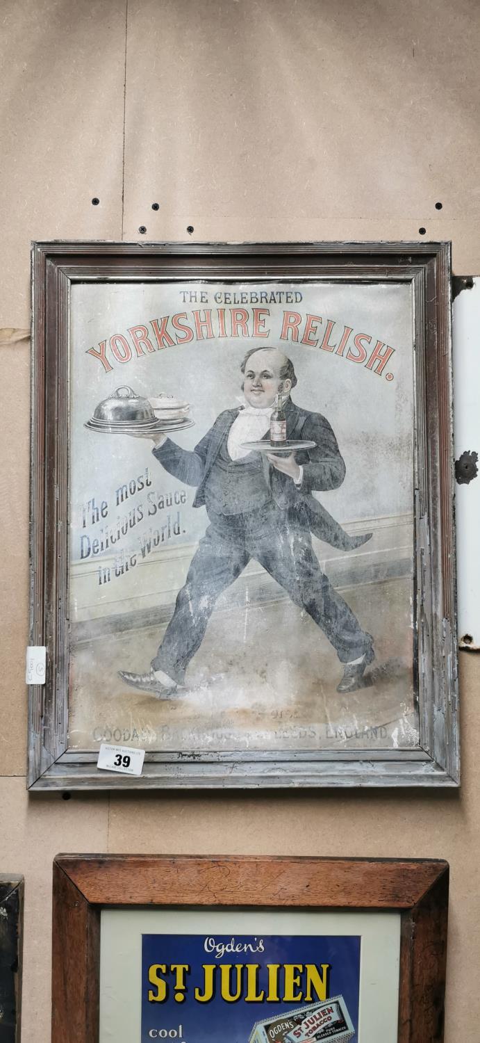 Rare Yorkshire Relish framed advertising showcard.