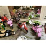 Collection of model motorcycles.