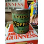 Lyons Pure Ground Coffee advertising tin.