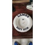 Lambs Navy Rum advertising ashtray.