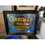 Carroll's No 1 Premier Tobacco Dundalk tinplate advertisement.