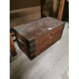 19th. C. metal bound pine box.