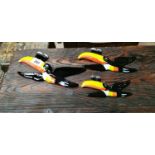 Set of three Carleton ware Flying Toucans.