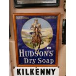 Hudson's Dry Soap framed advertising print.