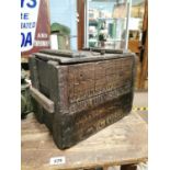 Rare early 20th C. Old Irish Whiskey Henry Thompson & Co bottle crate.