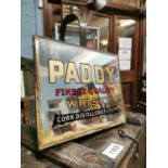 Paddy Finest Quality Whisky advertising mirror.